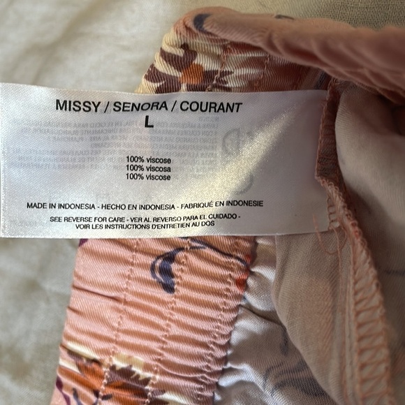 Boho Feminine Floral Pants Business Joggers Jessica Simpson Cadie Pink LG Comfy - Picture 11 of 11